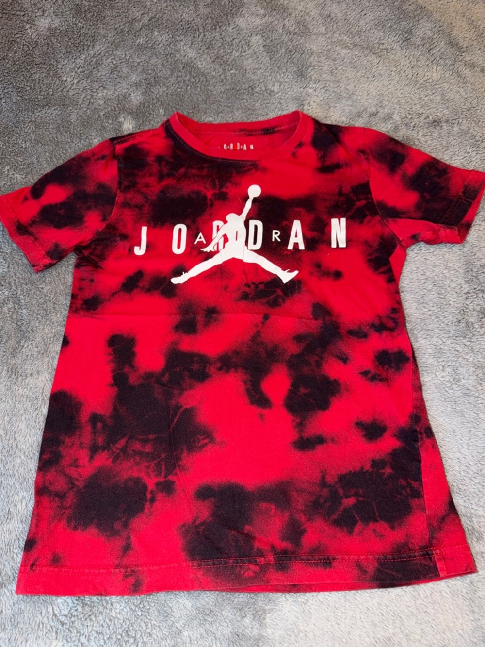 Jordan Red & Black Tie-Dye Short Sleeve Tee